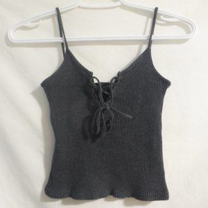 RUMI NEELY, sexy ribbed lacing looped vest cami, size medium, GUC